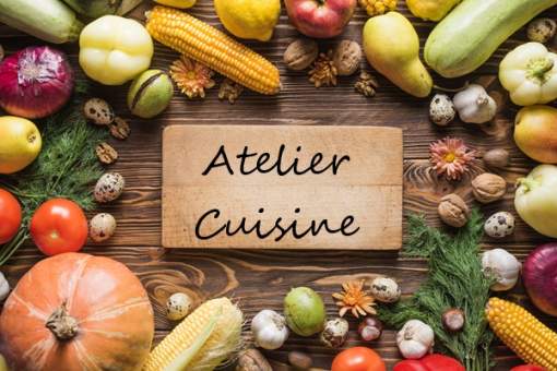 legumes automne avec planche de bois au milieu